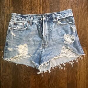 Abercrombie Distressed Blue Denim Shorts